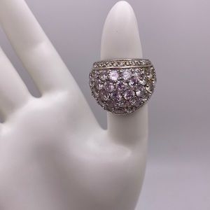 Silver  Pave Diamond Ring